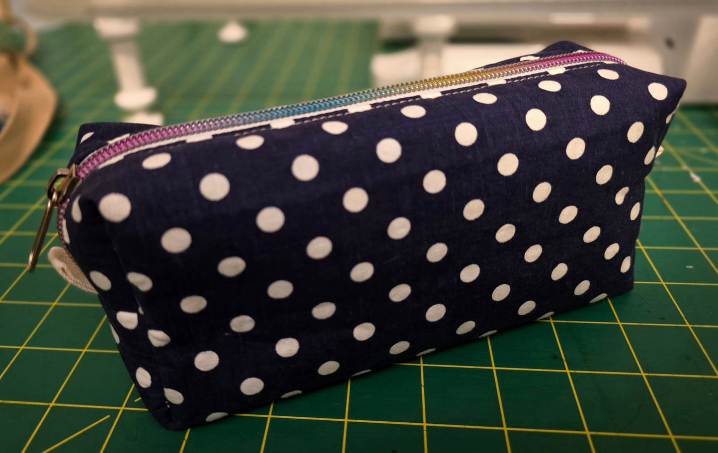 Everyday Boxed Zipper Pouches - Blue Polka Dot