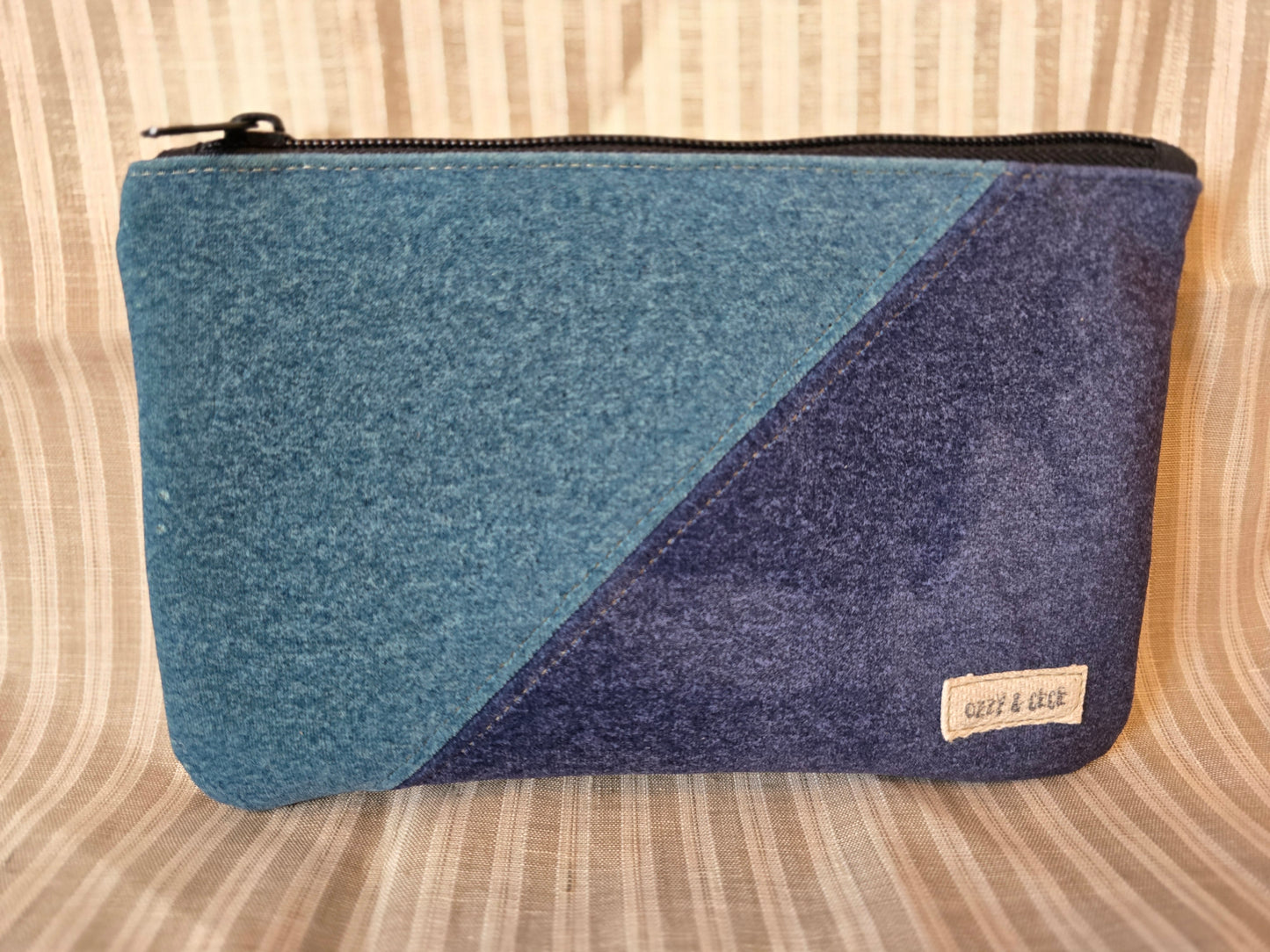 Everyday Flat Zipper Pouches - Teal/Blue