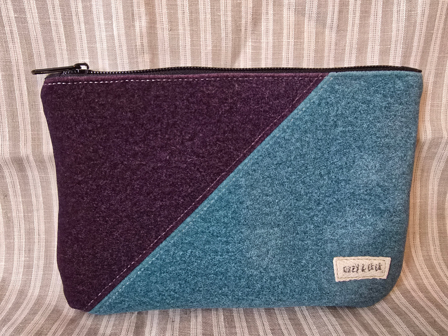 Everyday Flat Zipper Pouches - Purple/Blue