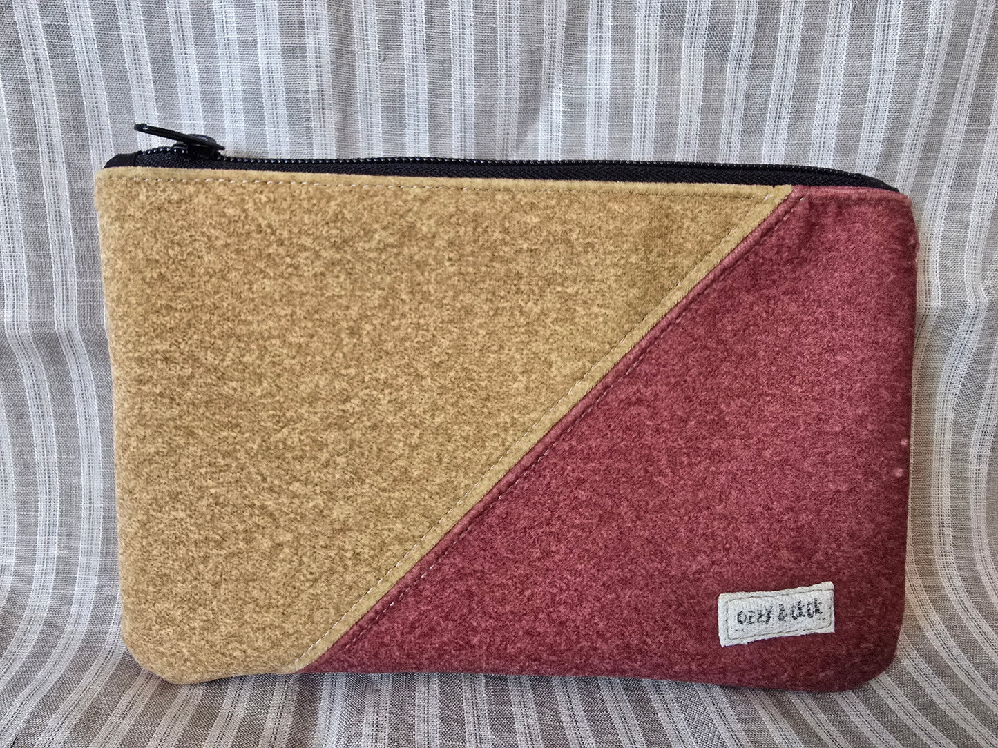 Everyday Flat Zipper Pouches - Red/Yellow