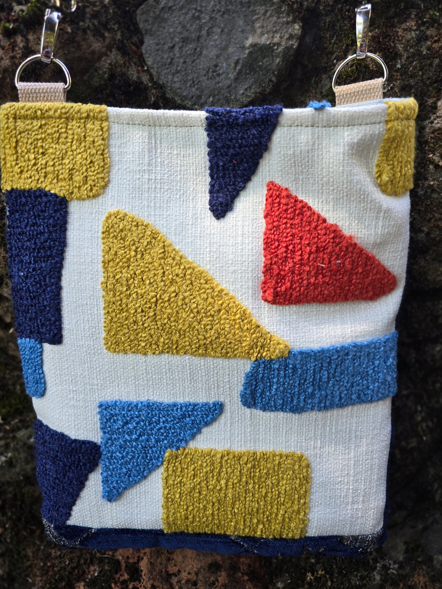 Crossbody Bag - Blue/Orange Hexagon