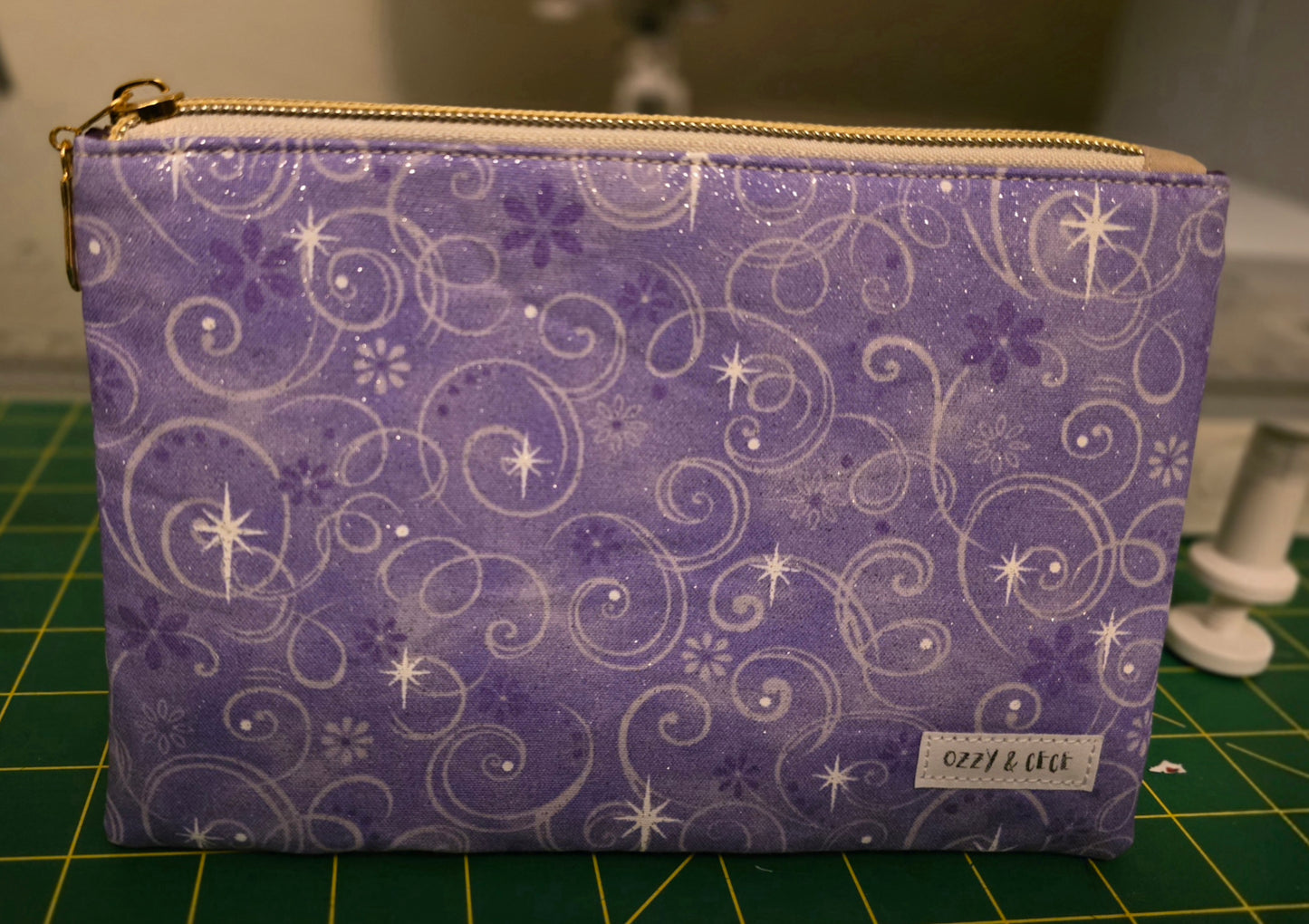 Everyday Flat Zipper Pouches - Purple Swirl