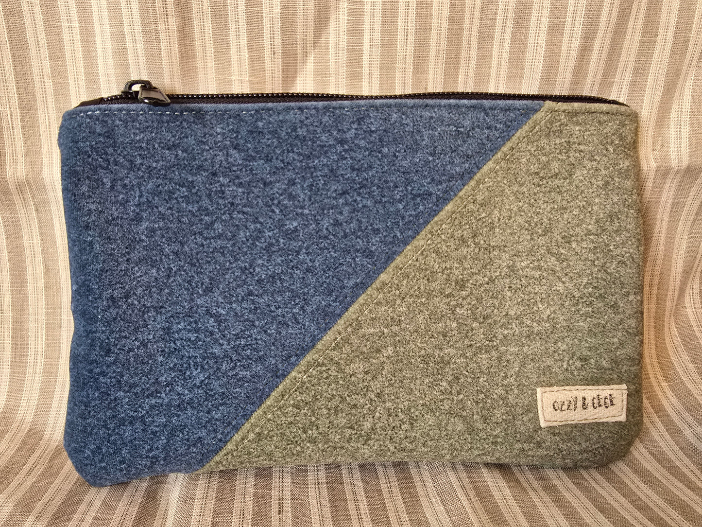 Everyday Flat Zipper Pouches - Blue/Green