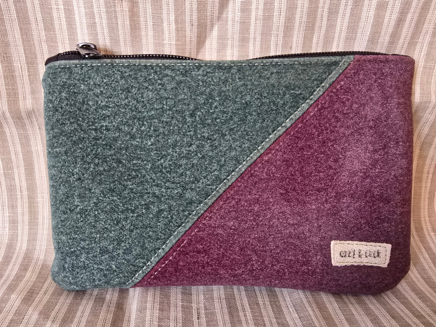 Everyday Flat Zipper Pouches - Teal/Purple