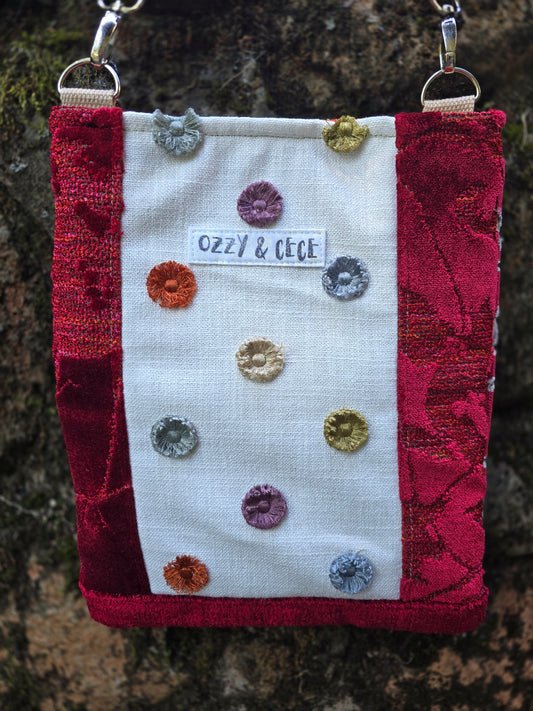 Crossbody Bag - Red Floral