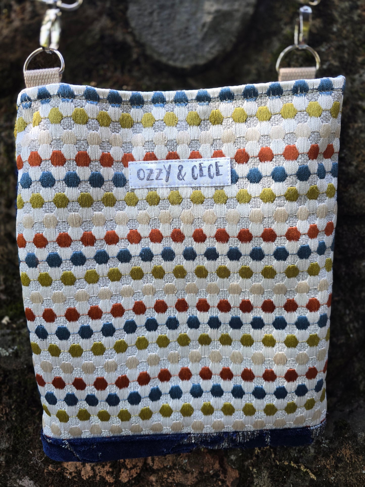 Crossbody Bag - Blue/Orange Hexagon