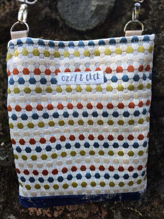 Crossbody Bag - Blue/Orange Hexagon