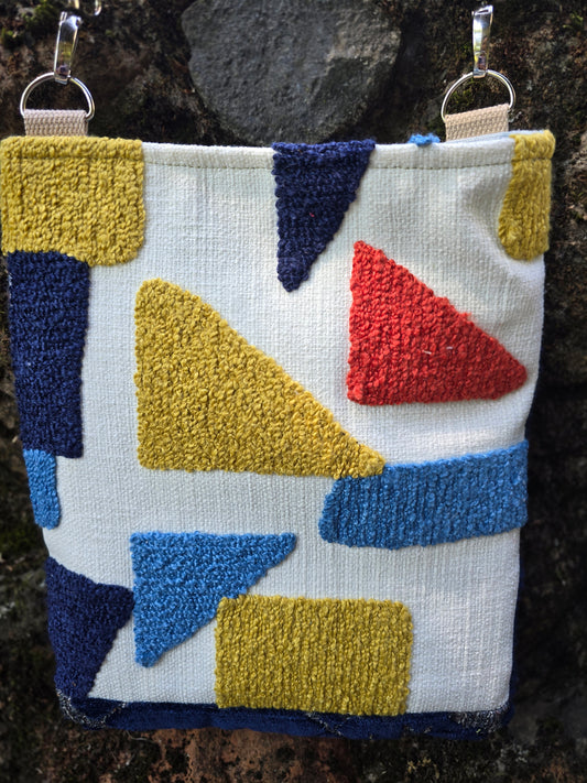 Crossbody Bag - Blue/Orange Hexagon