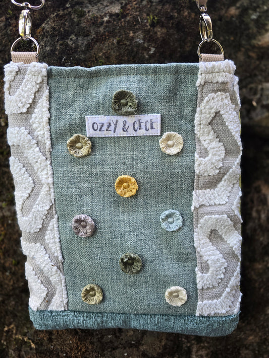 Crossbody Bag - Aqua Floral