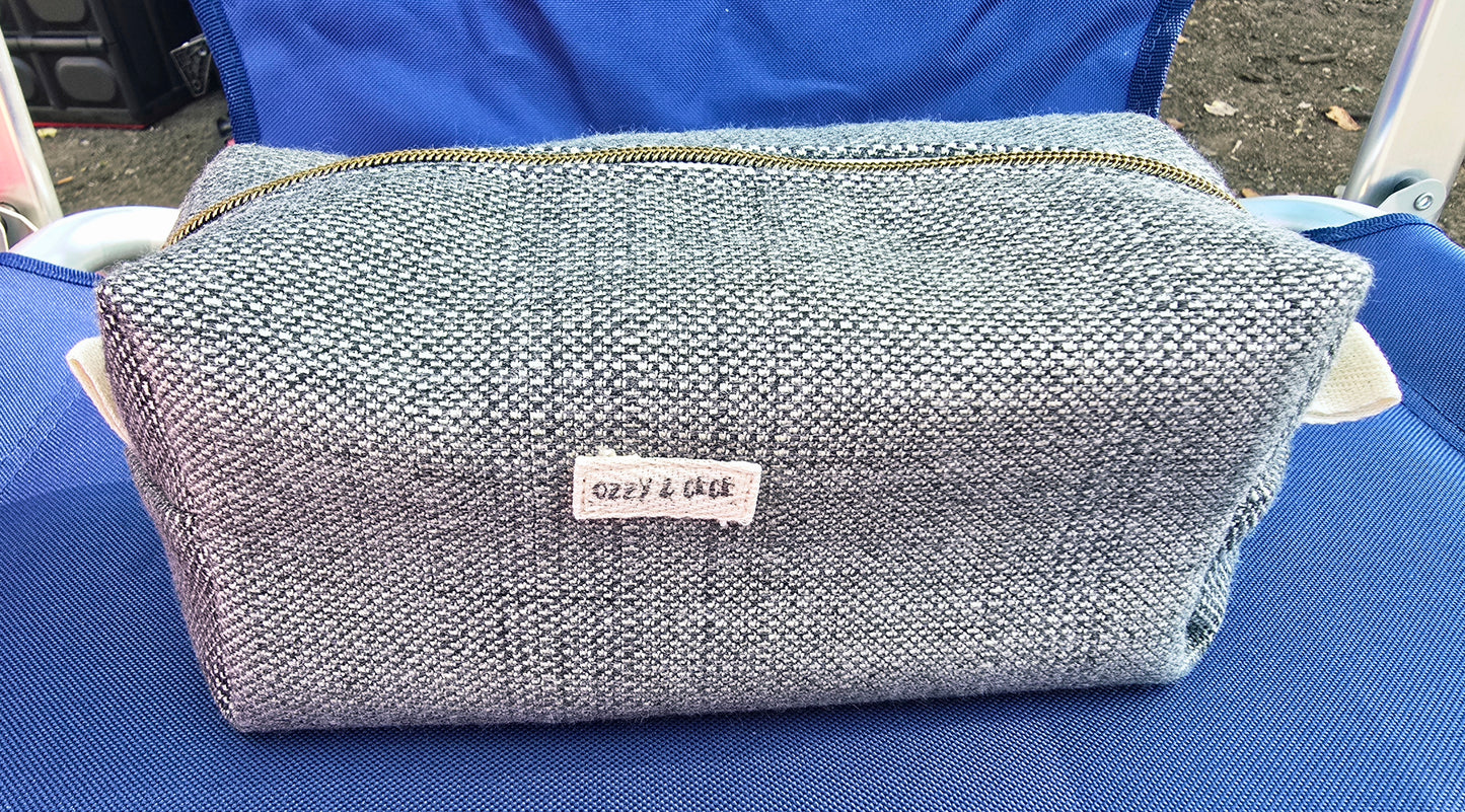 Large Everyday Boxed Zipper Pouches - Brown/Beige